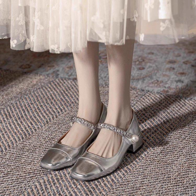French light mouth small fragrant ballet shoes women's silver egg roll shoes women's flat beanie shoes light mouth single shoes princess shoes