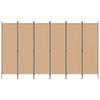 6 Panel Room Divider Beige 300 X 180 Cm Fabric