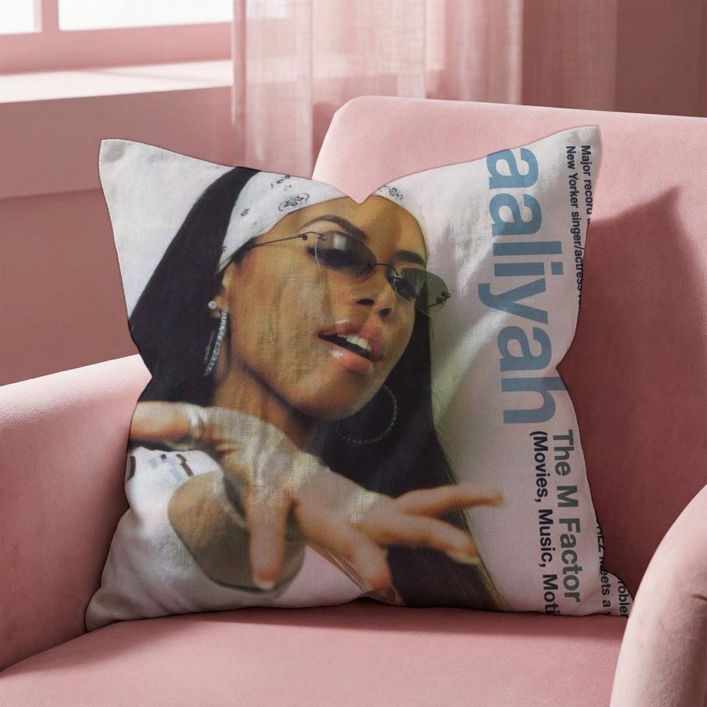 Singer A-Aaliyah Cushion Cover Multi-Scene Pillow Cover for Home & Car - Reversible, Soft & Durable for Daily Use
