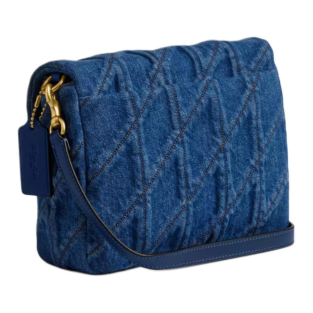 Coach Tabby 20 Shoulder Bag Quilted Denim Chain Strap Gold Hardware Casual Daily Handbag CAL94-B4RHO