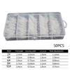 50pcs Strong Pull Lure Baits Fishing Hook with Feather Size 10 8 6 4 2 Feathered Treble Hook Barbed Hook for Crankbait
