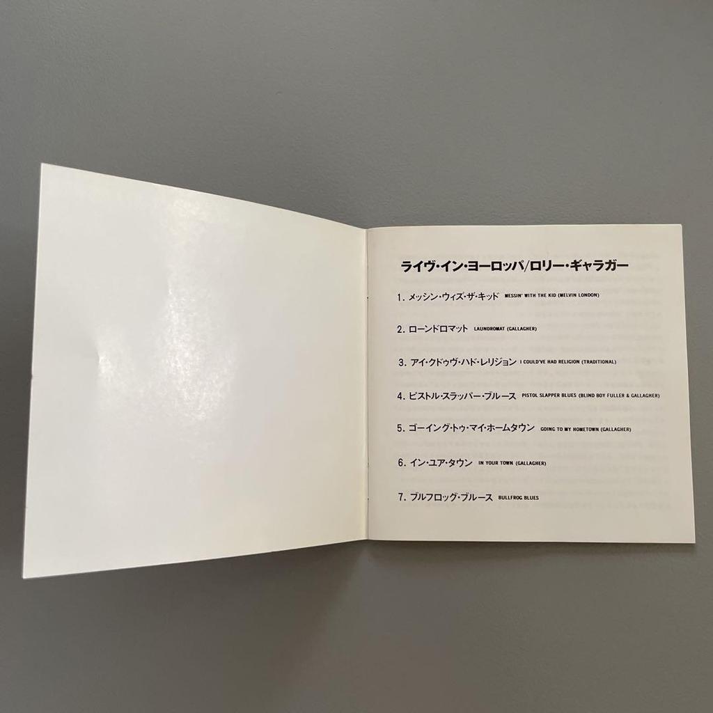 [USED] Rory Gallagher Japanese version old format CD no obi Live in EU.