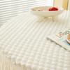 Round Bubble Gauze Tablecloth Seersucker Solid Color Elastic Table Skirt Modern Simple Style Home Decoration Dining Table Cover