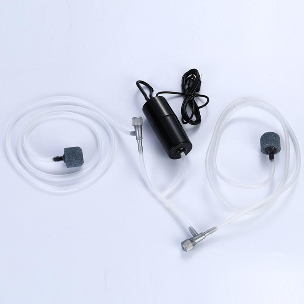 

New Silent Oxygen Air Pump Fish Tank Aquarium Accessories Air Compressor 5V 1W Mini Small USB Aerator Oxygenator чорний