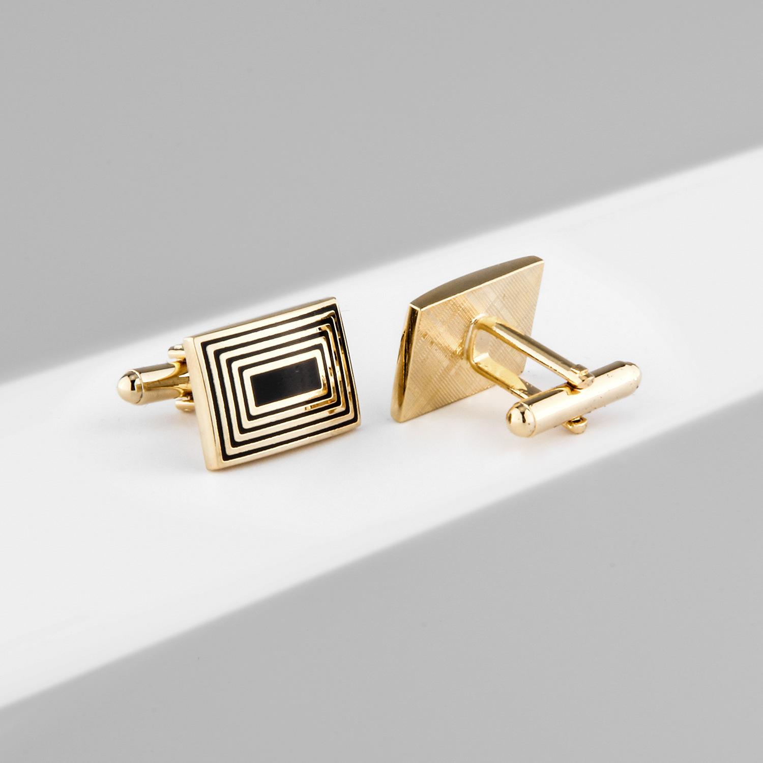2Pcs/set  Men s fashionable enamel cufflinks, French cufflinks, checkered cufflinks