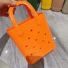 Borsa Gelatina Borsa con Fori Fai da Te Borsa da Donna Macaron Cesto da Spiaggia per Bucato Borsa in Pvc