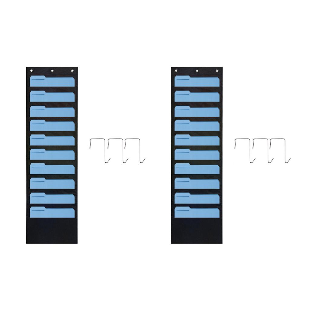 Hanging File Folder Organizer Over The Door File Organizer Wall Mounted 10 Paper Storage Pockets Chart for Home Office Classroom