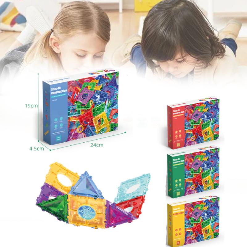 Buntes, nichtmagnetisches Baustein-Murmelbahn-Rutschröhren-Spielzeugset für Kinder