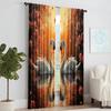 2 Pcs   Versatile Polyester Transparent Curtains for Home Decoration Valentine's Day Love Flower for Use In Bedrooms and Living