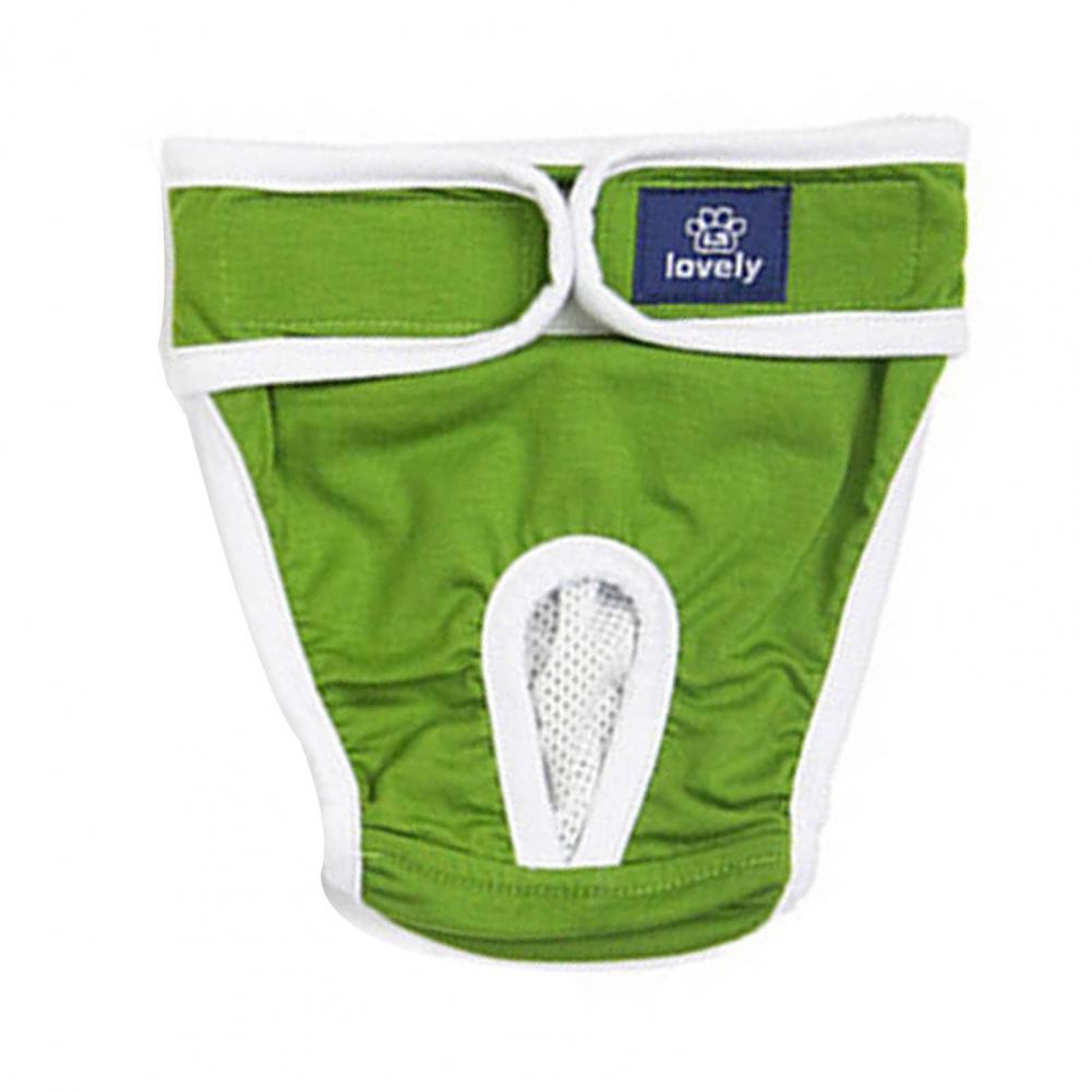 

Pet Diapers Pants Elastic Waistband Dog Shorts Breathable Anti-harassment Puppy Shorts Diaper Cloth Safety Physiological Pants S зелений
