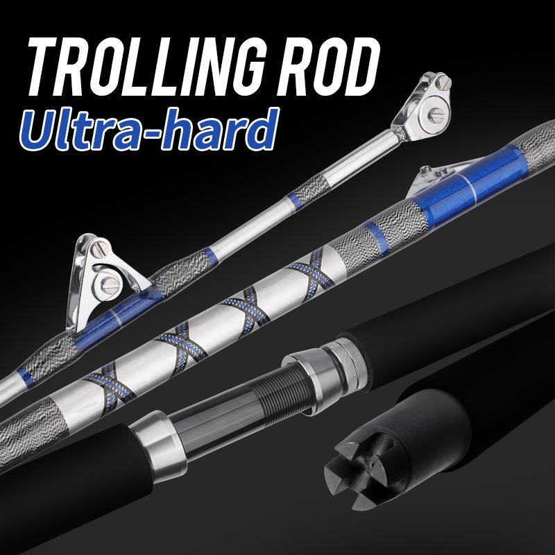 Double Roller Fishing Rod with Metal Reel Seat for Sea Trolling