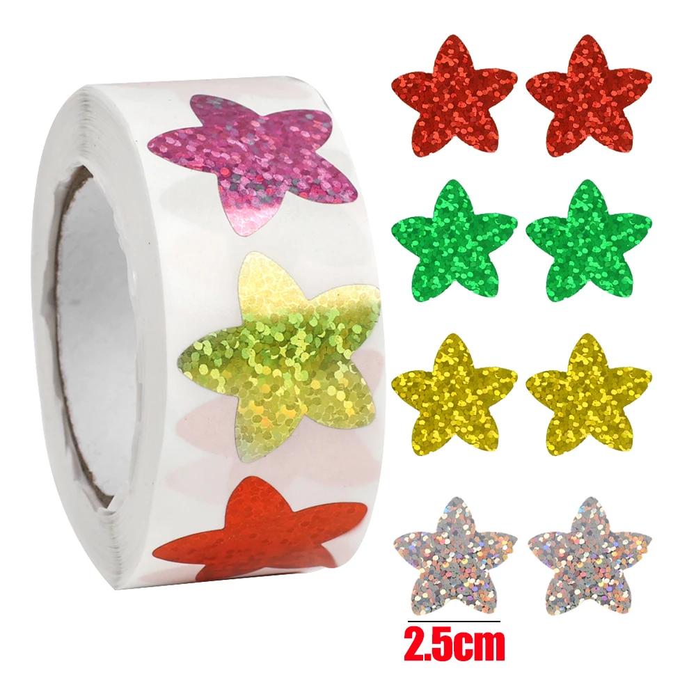 500PCS Gold Star Stickers Wedding Holiday Birthday Party Gift Box Sealing Sticker Envelope Invitation Letter Sticker Decorative