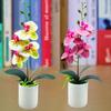Plantă artificială, fără udare, realistă, rezistentă la intemperii, în aer liber, în ghiveci, floare de orhidee falsă pentru balcon