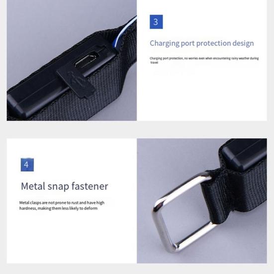 Running Armband Reflective Strips USB Rechargeable Bright Night Light Adjustable LED Band for Cycling Hiking Outdoor Sports Safety Wristband