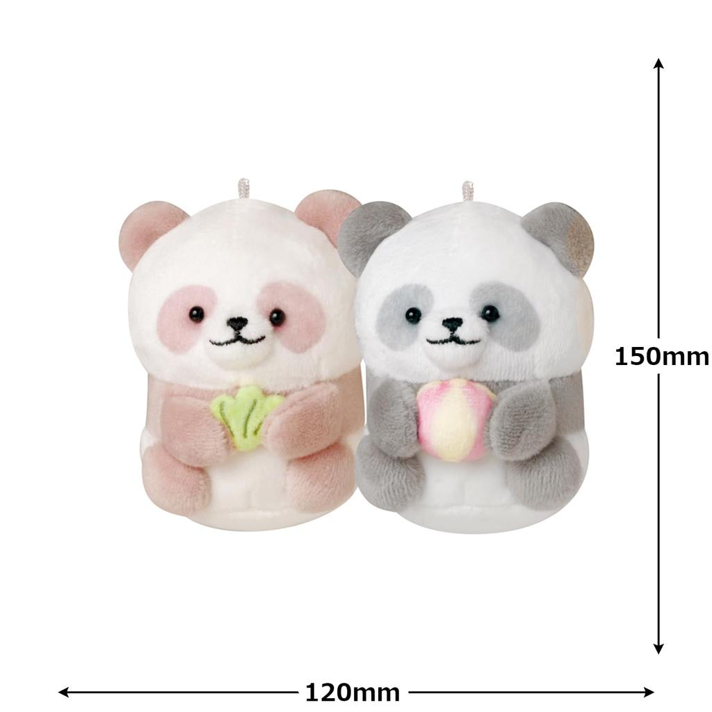 CRUX Nico Plush Toy Set of 2 Panda Keychains, Magnetic Attachment, 115457