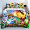 Digimon Adventure Monster Cartoon Comforter Bedding Set,Duvet Cover Bed Set Quilt Cover Pillowcase,king Queen Size Bedding Set