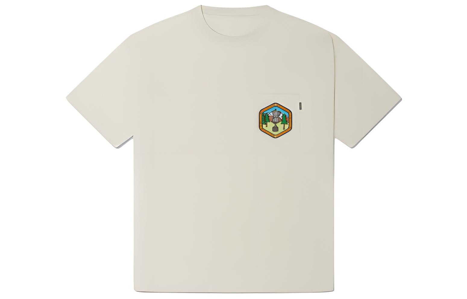 Converse T Shirts Men s Beige Crew Neck Moderate Straight Fit 10025881-A01 M