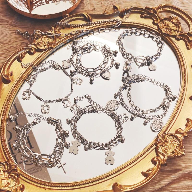 iF ME Korean Multilayer Bracelet Retro Pendant Couple Bracelets Jewelry Accessories