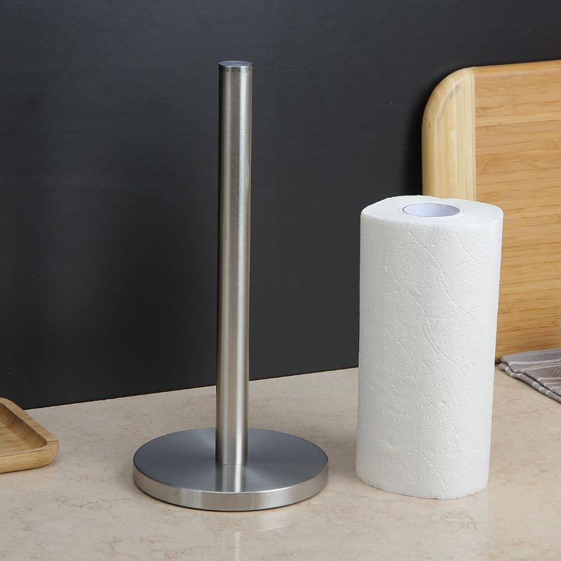 Space-Saving Roll Paper Stainless Steel Kitchen Holder Vertical Roll Paper Holder Cling Film Holder Tissue Storage Rack