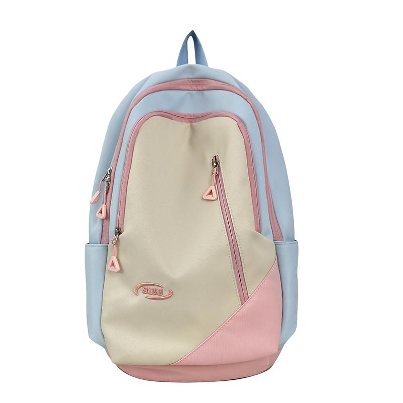 Junior School Student Schoolbag Color Contrast Backpack Girl College Style Backpack