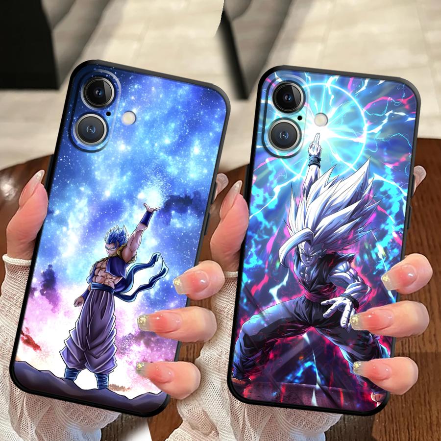 Case for iPhone 13 12 11 17 Pro Max XR 17Air 15 16 14 Plus 7 8 XS Max Black Soft Phone Cover Dragon Ball Son Goku Vegeta Beerus
