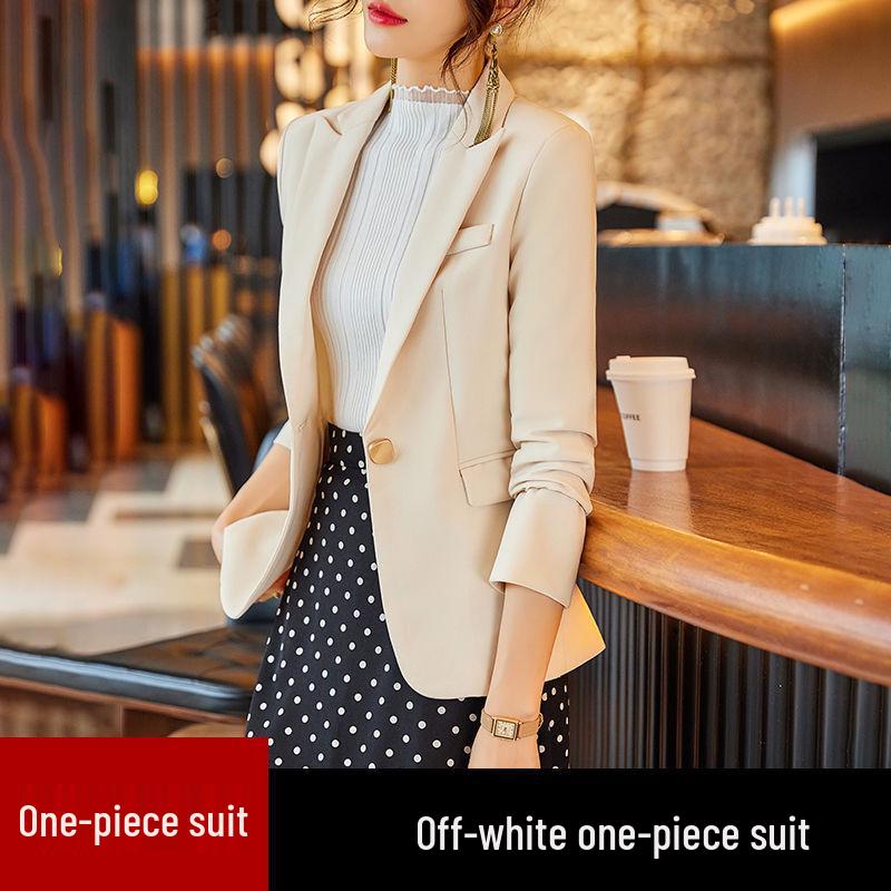 

Бежевый Трендовый Преппи Маленький Блейзер - Приталенный Весенний Стиль для Женщин 3XL 131-140 jin