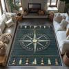 Nautical Compass Rug Carpet Living Room Bedroom Carpet Large Area Rugs for Home Decoration Abstract Non-slip Sofa Mats