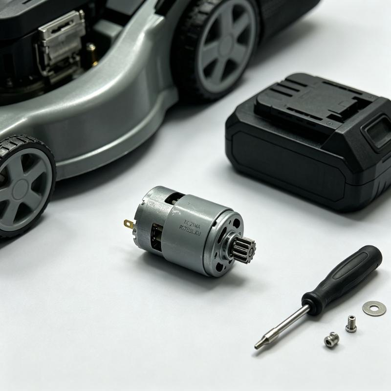Replacement Grass Cutter Motor 21V 755 Type with 12 Tooth Output Gear, Metal Motor Body and Plastic Cover Section for Battery Equipment Repair Work