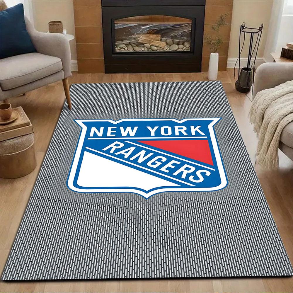New York Rangers Team Logo Patterned carpet, non slip mat suitable for living room and bedroom sofas