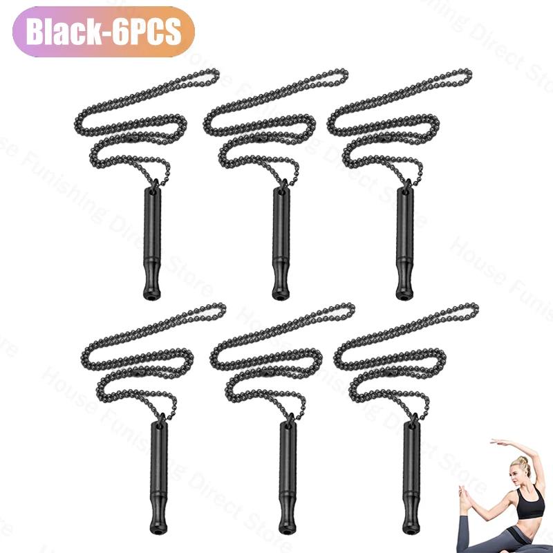 2025 New Necklace Meditation Breathing Stainless Steel Whistle Pendant Anxiety Relief Decompression Necklace Jewelry Accessories