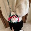 Kriss Kringle Father Christmas Bag Bow Knitting Drawstring Bag Creative Xmas Candy Bag  Party