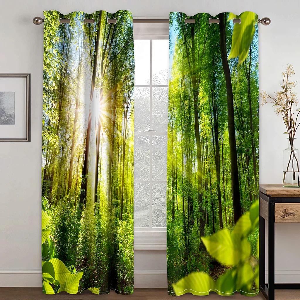Planta Tropical Deverano2 Piezas, Envío Gratis Shower Curtain  Living Room Curtains Set Blackout Curtains Drapes In Living Room