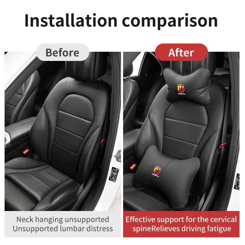Car Seat Back Head Neck Pillow Cushion Headrest Lumbar Support For Abarth FIAT 500 Ducato Stilo Palio UNO Astra Bravo Tipo