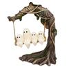 Halloween Swing Ghost Ornament Cute Ghost Figurine Funny Tree Hanging Ornaments Ghost Swing Decorations for Desktop Bookshelf