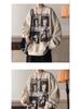 Men's Trendy Cotton Crewneck Hoodie: Lightweight Spring/Autumn Fleece Jacket, Loose Fit, Student Style, Hoodless Outerwear.