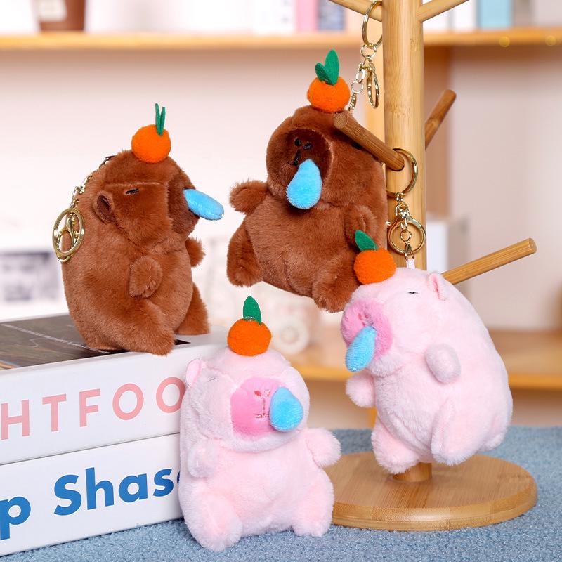 Capybara Plush Pendant & Keychain - Trendy Small Toy Doll for Kids