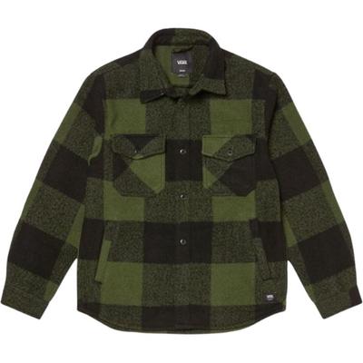 Chemise Homme à Carreaux à Poches Simple Boutonnage Multi-Poches Manches Longues Vert VN000JVECAN1