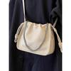 Niche design bag women's new 2025 fashion pleated shoulder bag versatile summer popular messenger bag