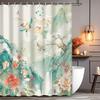 1Pc Shower Curtain - Elegant Floral Design With Flying Birds, Perfect For Bathroom Decoration, Bringing The Harmonious Beauty