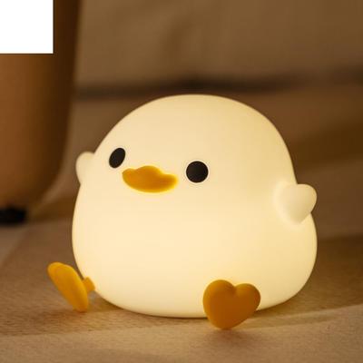 Desenho animado pato luz noturna usb recarregável quarto cabeceira lâmpada noite presente aniversário regulável suave led decoração