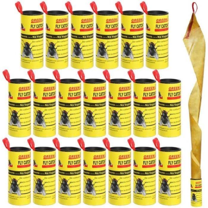 

GeeRic Lot de 20 Bandes de Papier Anti-Mouches, Pièges Collants en Ruban Anti-Mouches, Attrape-Mouches, Appât Intérieur pour Mou50