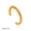 Vintage Metal Lava Texture Stainless Steel Open Bracelet Gold Plated Round Circle Stackable Fashionable Jewelry Accessories