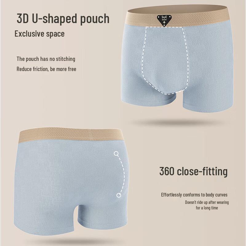 Miiow Men's A-Grade Cotton Antibacterial Boxer Briefs 4-Pack