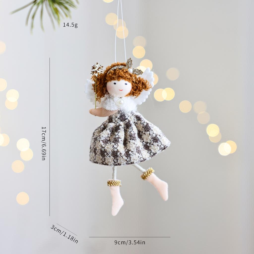 Sitting Elf Doll Angel Pendant Cute Little Girl Christmas Tree Ornaments Hanging Decorations Kids Children Day Gift