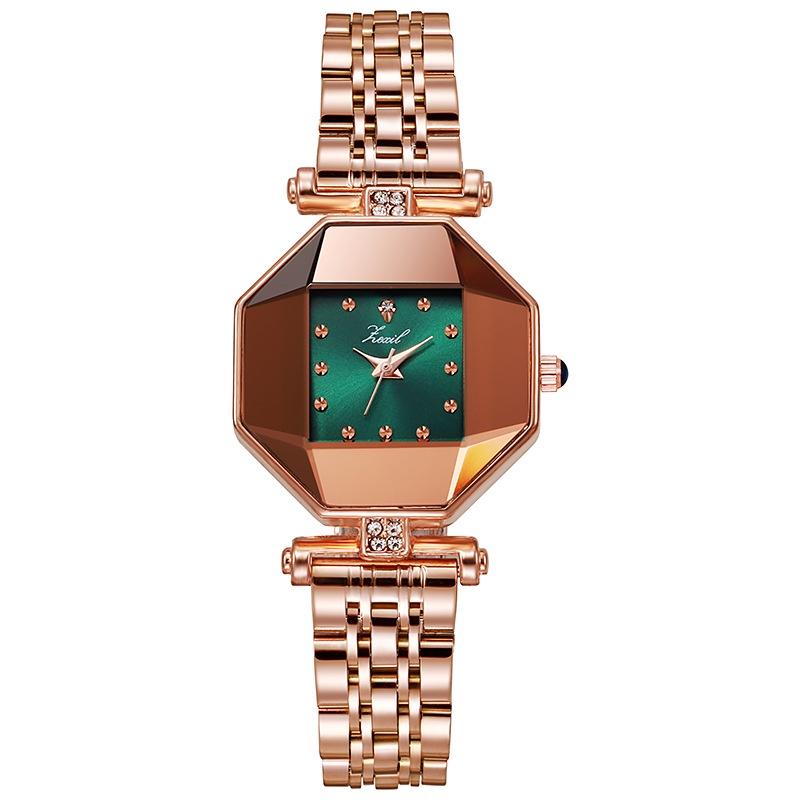 

Stylish And Exquisite Ladies Watch Waterproof Square Steel Strap High-end Women s Wristwatch зелений