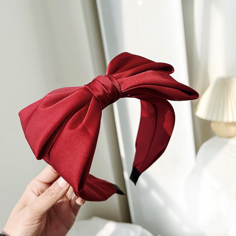 Women Girls Spring Colorful Silk Satin Bow Hairband Headband Adult Hair Accessories Hair Jewley
