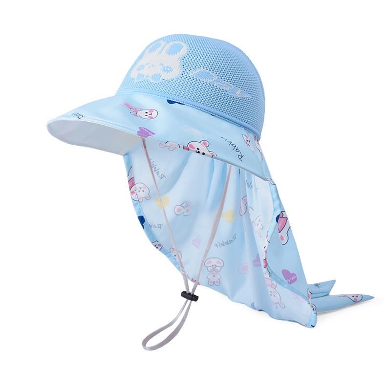 Kids Cartoon Style Sun Hat With Large Brim And Antiuv Features For Outdoor Activities