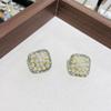 Moderní čtvercové mřížkové náušnice pro ženy, mini imitace perel, korálky, patchwork, kamínky, geometrické náušnice, párty, šperky, dárek