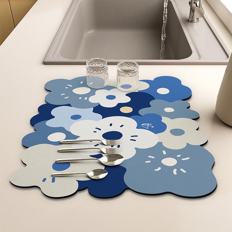 

Кремовый Воздушный Кухонный Коврик для Сушки Посуды Столешница Диатомовая Земля Впитывающий Коврик Раковина Масловпитывающий Посудомоечная Машина Коврик для Бассейна 40*50cm