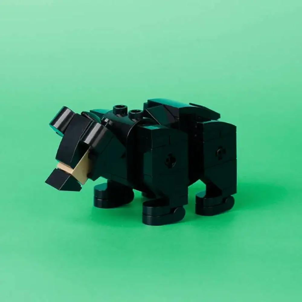 MOC City Creative Building Blocks Accessories Zoo Rhino Lion Kangaroo Wolf Fox Frog Bee Crow Peacock Mini Brick Toy Gifts X021